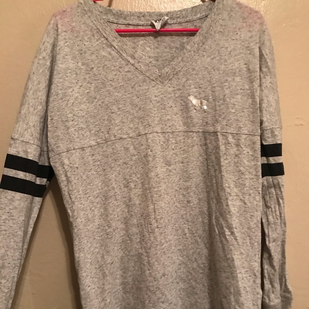 long sleeve pink bling tee .
